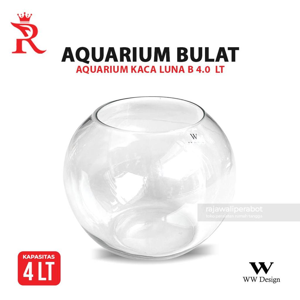 AQUARIUM Bulat Kaca Luna B 4.0 Liter Wadah Ikan CUPANG