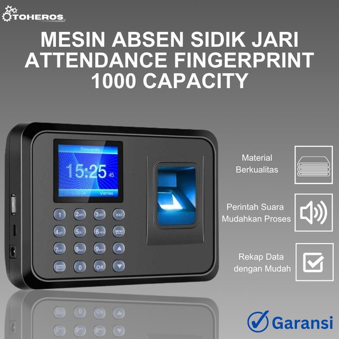 Fingerprint Absen Mesin Absen Sidik Jari Attendance Fingerprint 1000 Capacity