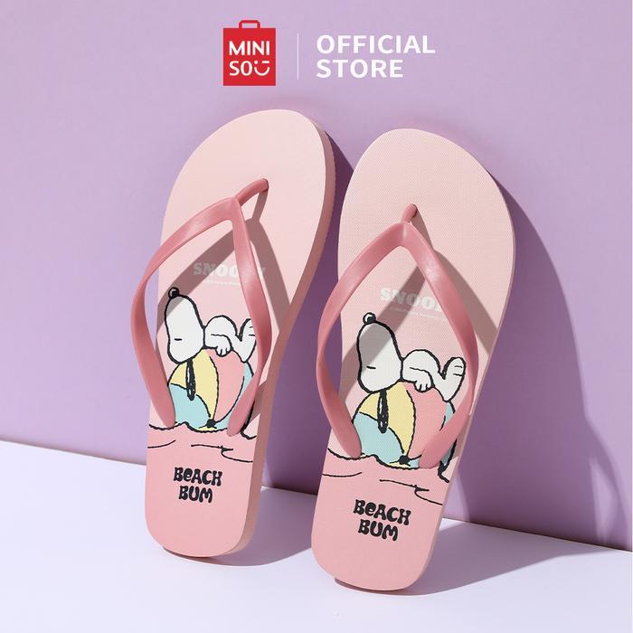 Miniso Toys - Snoopy Sandal Jepit Wanita Uniseks Pria Dan Wanita Sandal Women'S Flip-Flops Sendal