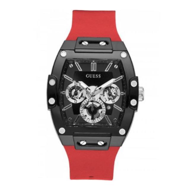 Jam Tangan Pria Guess Original GW0203G4 Strap Rubber Red Fullset