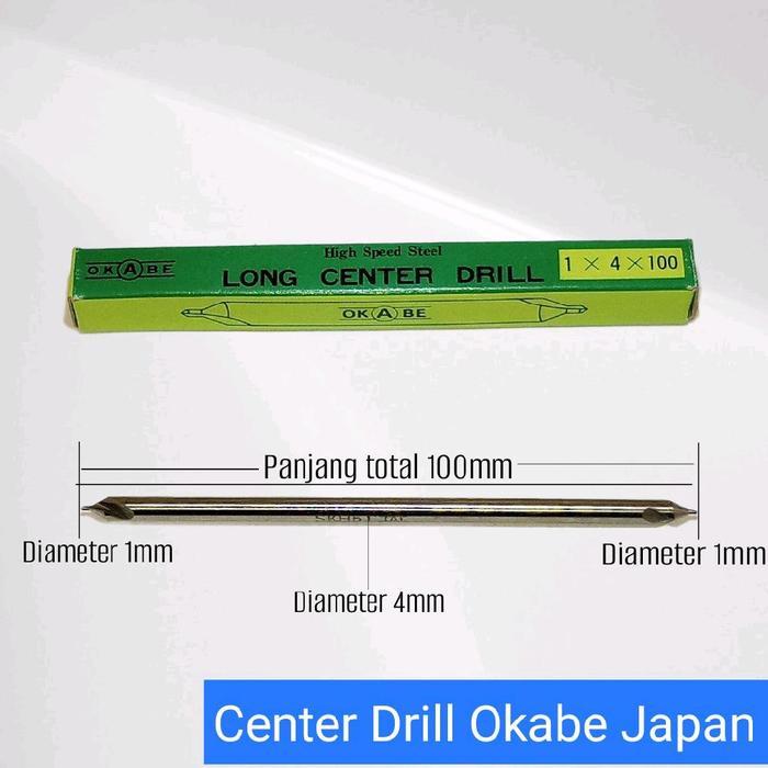 Center Drill 14 Okabe Japan Originall Bor Center 1 4 100 Centre Drills Long100 Baru Premium