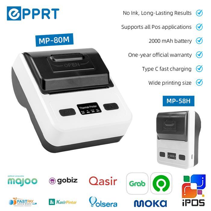 MP-58H Kertas Termal Gratis * 2 gulung Printer termal yang mendukung pencetakan termal 58mm MP-80