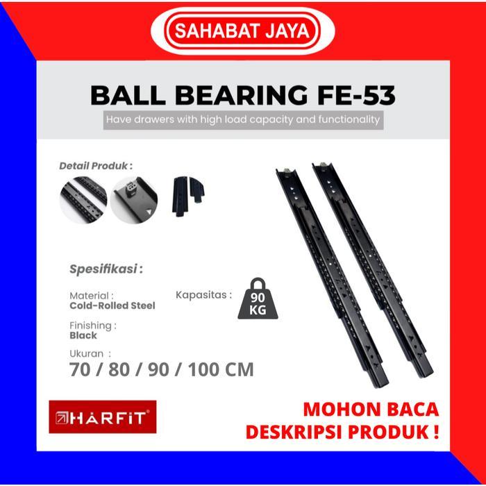 HARFIT Rel Laci Double Full Extension FE-53 Heavy Duty 70 80 90 100 cm Bawah Tangga Ranjang Tatami