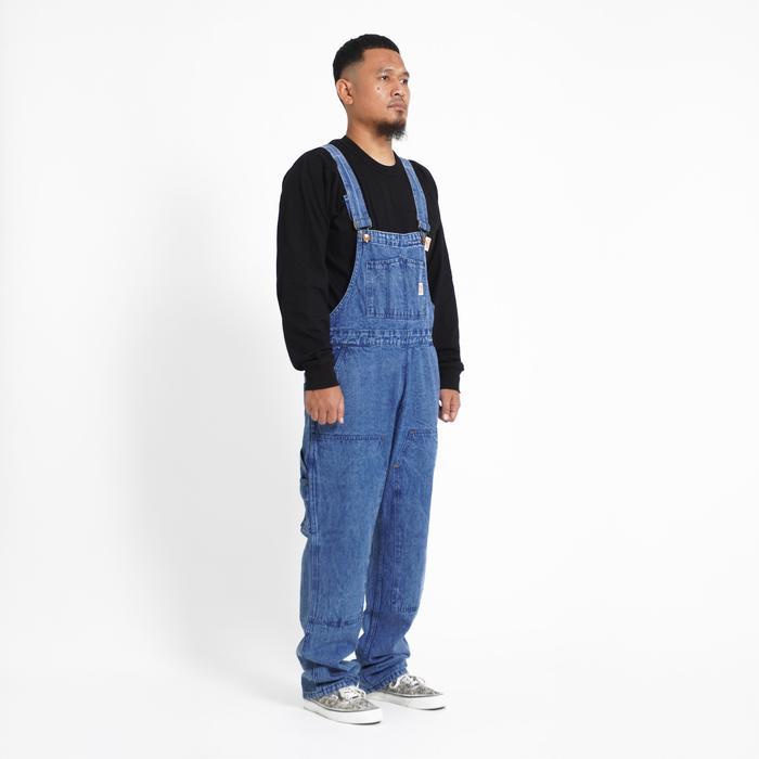 Superego - Overall Carpenter Double Knee Denim Loose Straight Snow Blue OVA01B