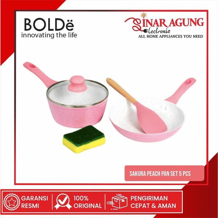 Bolde Sakura Peach Pan Set 5 Pcs Anti Lengket