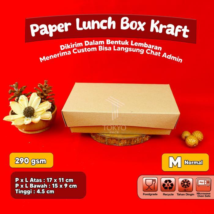 PAPER LUNCH BOX M BAHAN KRAFT/LUNCH BOX PAPER M COKLAT