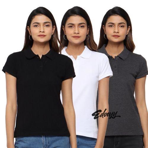 Kaos Polo Shirt Wanita Baju Kerah Berkerah Cewek Polos Pasti Ori