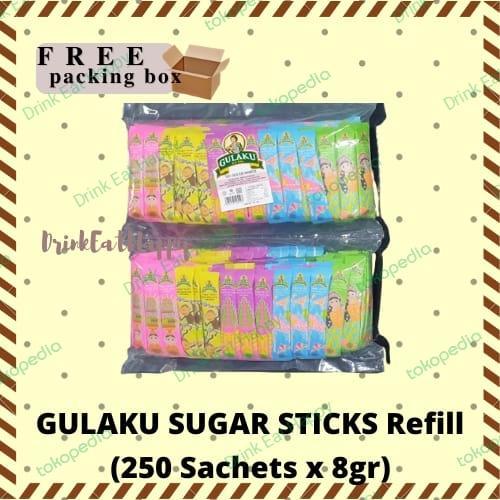 Gulaku Stik Gula Sugar Sticks Refill ( 250 Sachets X 8Gr )