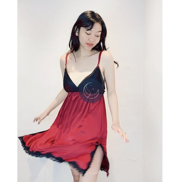 Avery Babydoll Sleepwear Big Size Sexy Lingerie Jumbo Baju Tidur Wanita Fit Karet Renda Nyaman Dress