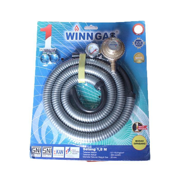 Selang dan Regulator Meter Winn Gas LPG 1,8 Meter