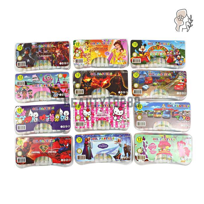 "New" Crayon Mini 12 Warna / Krayon Set Kecil Anak / Oil Pastel Fancy HW-12