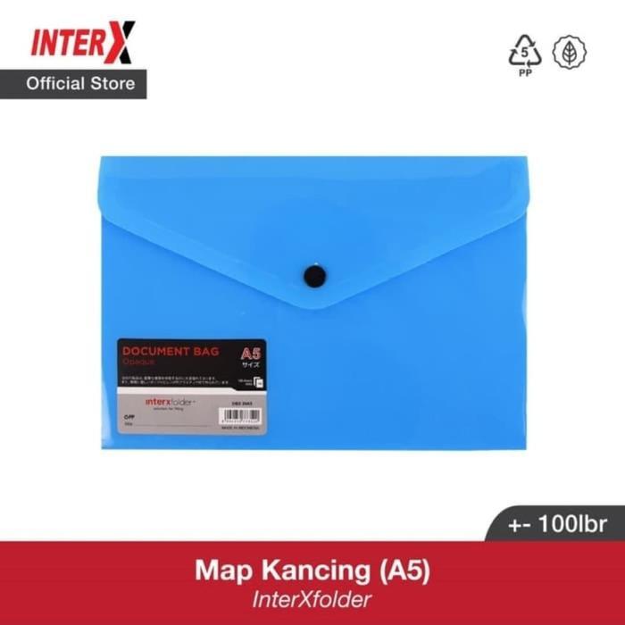 Map Kancing A5 Opaq InterX/Bag File A5/Map Plastik Kecil/Document Bag Ungu