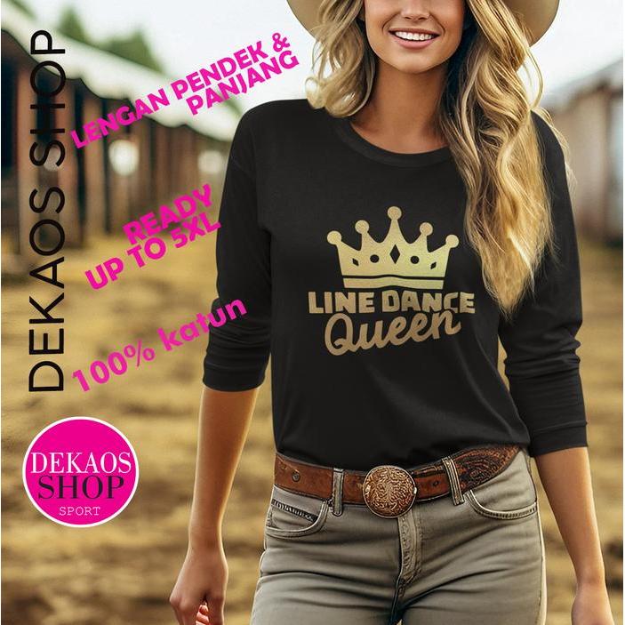 Termurah Baju kaos line dance wanita lengan panjang katun jumbo atasan olahraga senam Dekaos shop