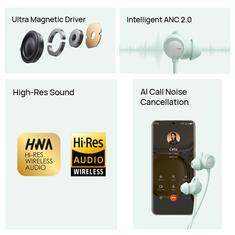 Original Huawei FreeLace Pro 2 Earphones Active Noise Cancellation Headphones Bluetooth Wireless