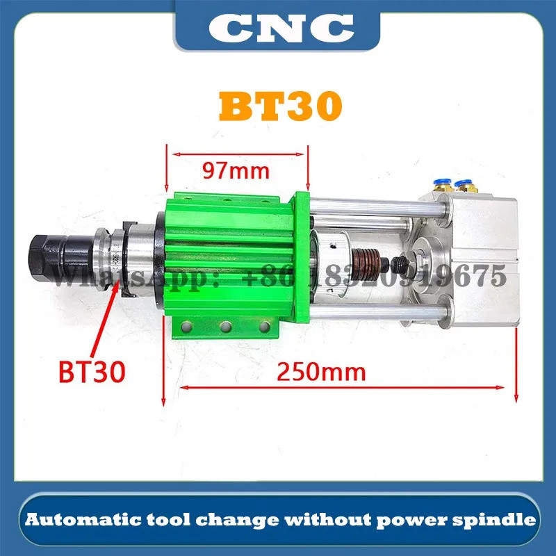 CNC No power BT30 unpowered spindle Semi automatic tool changing spindle for engraving drilling