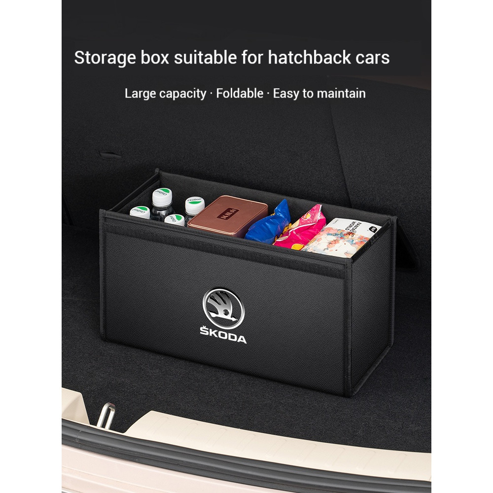 Car Trunk Storage Box Organizer Foldable Container Bag For Skoda VRS Superb Scala Octavia Kodiaq