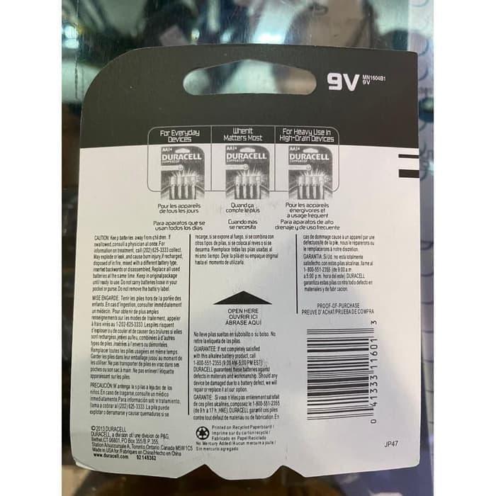 NEWW ALKALINE 9V Baterai Batre Duracell 9 Volt Batre Kotak 9V Duracell