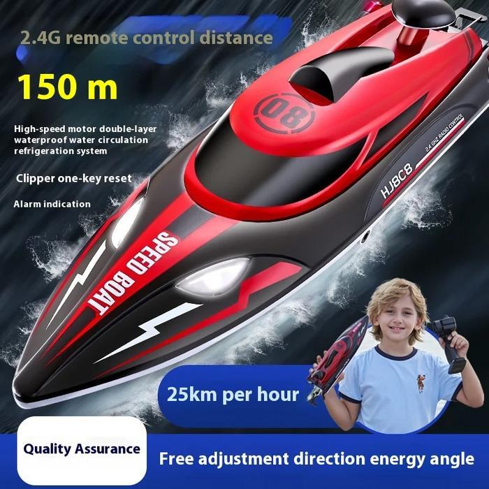rc boat HJ808 2.4ghz 25kmh speed 150 meter kontrol kapal rc speed boat
