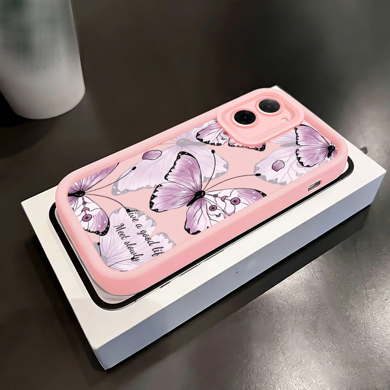 Casing Hp untuk Xiaomi Redmi A5 4G Case Kupu-kupu ungu pelindung Silikon lunak Cesing Kesing sederha