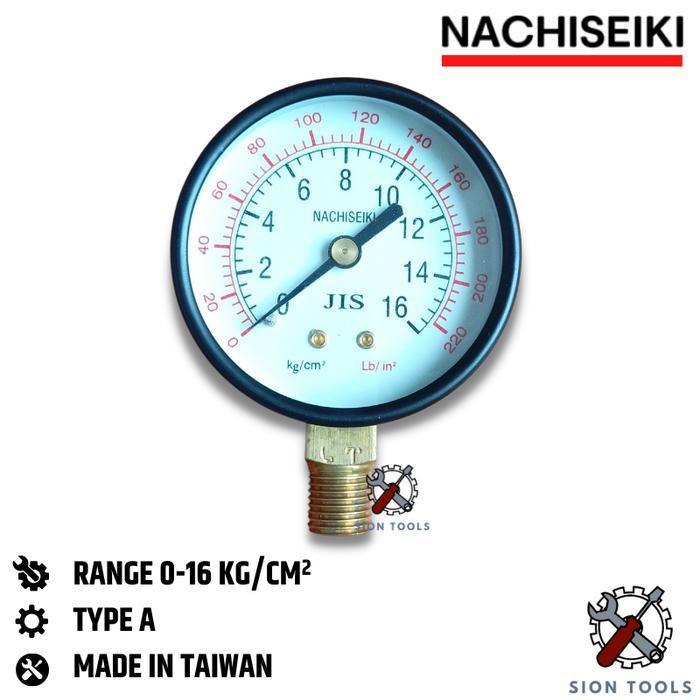 PROMO NACHISEIKI PRESSURE GAUGE 16 25 40 315 BAR PENGUKUR TEKANAN UDARA