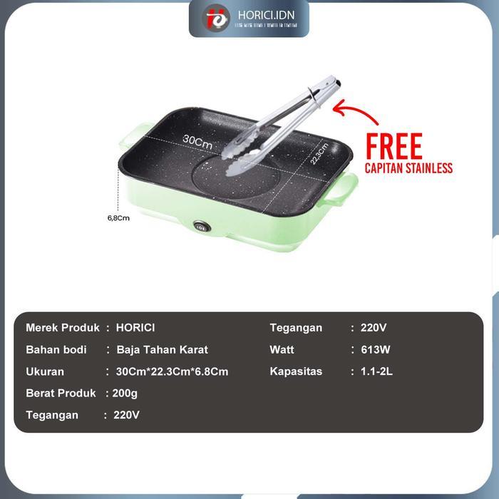 Panggangan Multifungsi BBQ Elektrik Panci Pemanggang Anti lengket Persegi Panjang Panci Panggang