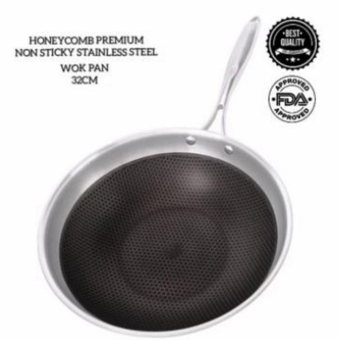 VIERA TMS99~034 HONEYCOMB WOK 34 CM Wajan Stainless 304