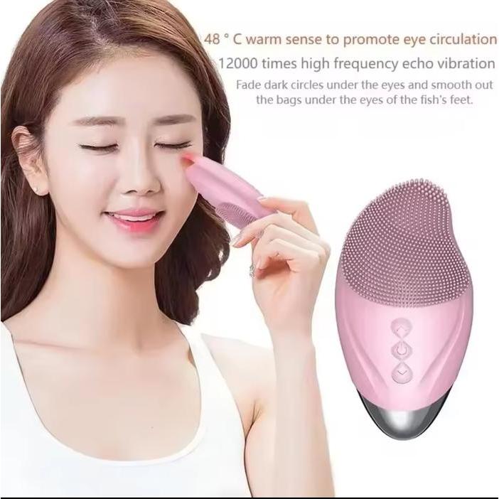 Alat Pembersih Wajah Elektric-Alat Cuci Muka Muka Elektrik-Bisa Hangat dan Getar 5 Level