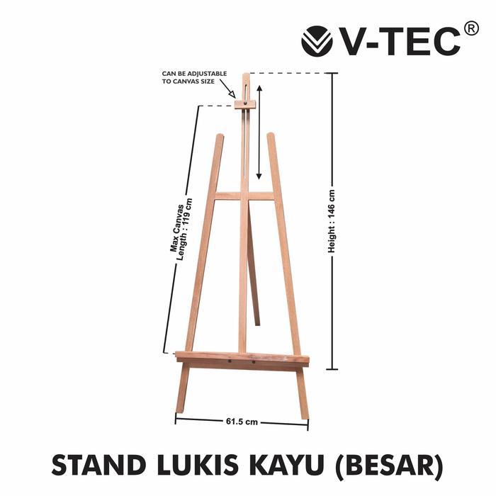 V Tec Stand Lukis Kecil Tanggung Besar - Stand Lukisan Standing Easel kayu Stand Kayu Standing frame