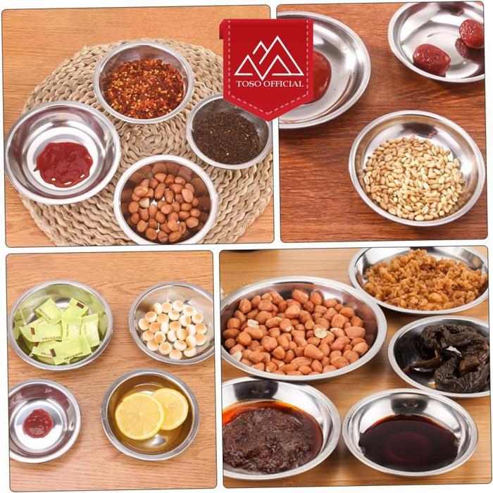 ORIGINAL PIRING KECIL PISIN WADAH SAUS SAMBAL BUMBU KECAP STAINLESS SAUCE PLATE Ready stock