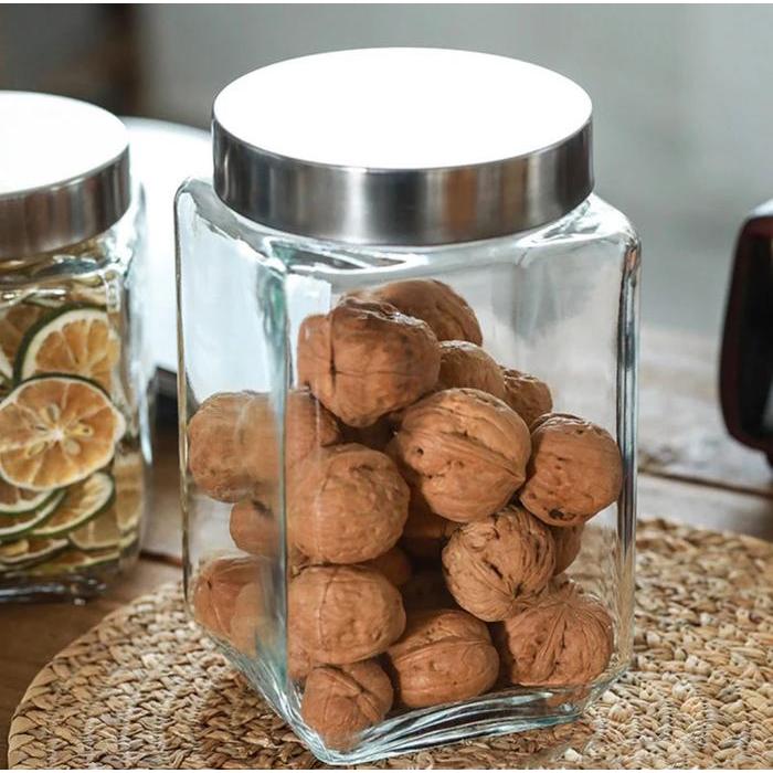 Toples Kaca 1700 Ml / Toples Kacang / Toples Cemilan / Toples Kaca Tutup Putar / Toples Lebaran /