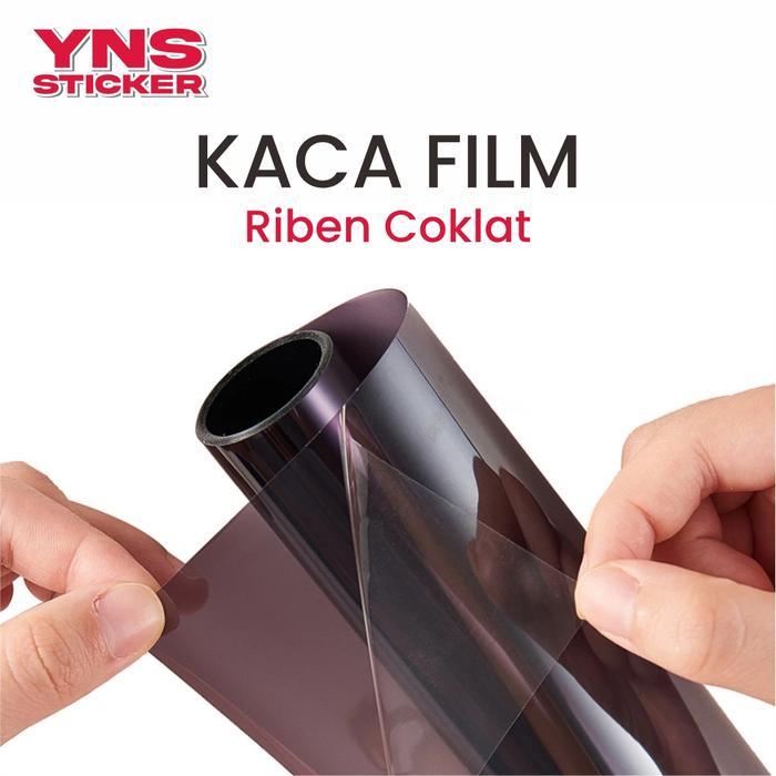 stiker kaca jendela riben coklat