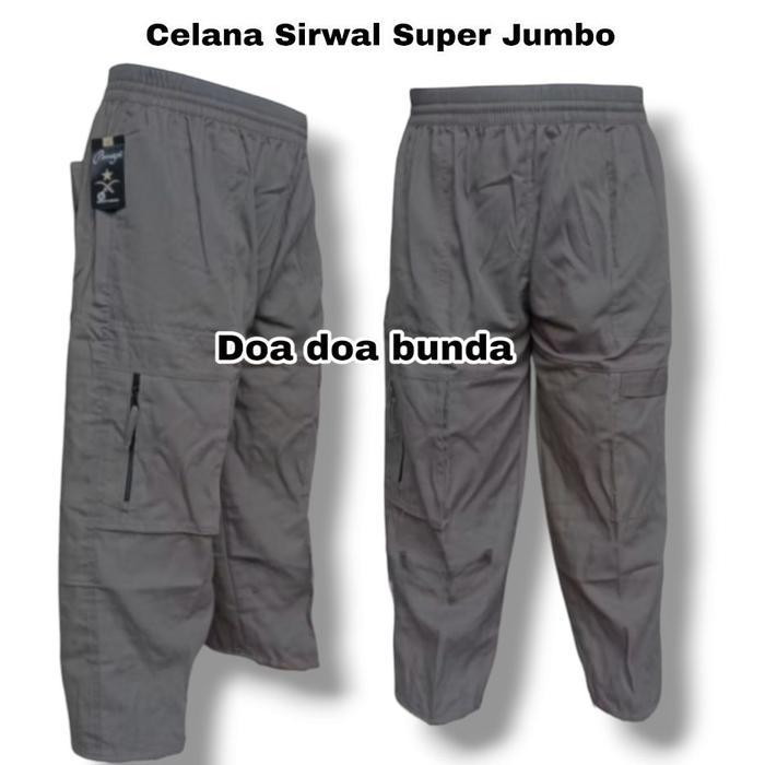 Celana Sirwal Muslim Big Size Pria Dewasa Kantong Resleting Bahan Katun Tuil/Celana Pangsi Muslim