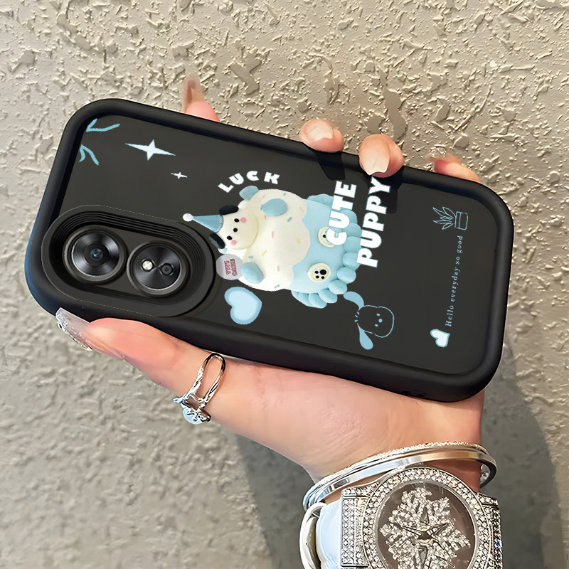 Casing Hp OPPO A17 OPPO A17K Case Casing Kue Cinta pola Kasus HP Tangga Langit Mewah Silikon Softcas
