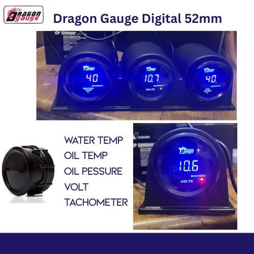 Digital Gauge Indikator Mobil Dragon Gauge Water Temp Gauge Oil Temp Oil Press Gauge Voltmeter Tacho