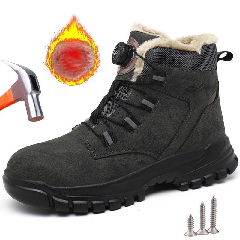 Size 47 48 High Top Work Safety Boots Men Waterproof Steel Toe Safety Shoes Security Protective