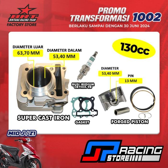 Paket Bore UP Mio J/Z1 - Blok Cast Iron - Piston 53.40 MM - BRT Promo 1002 Termurah