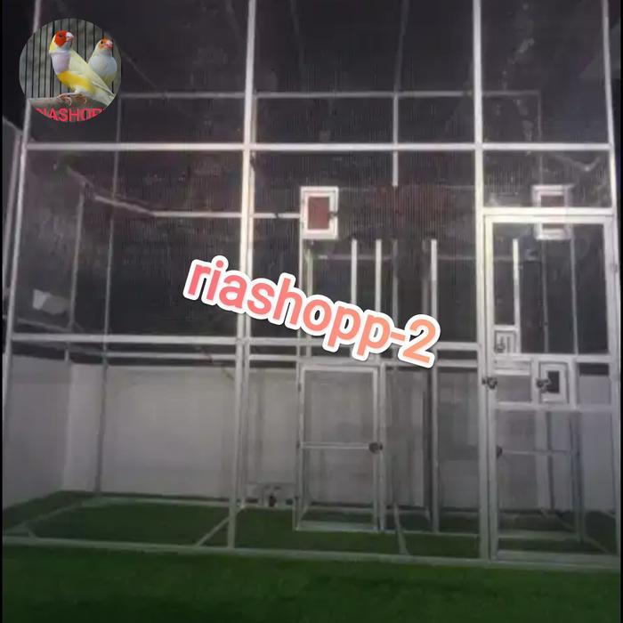 kandang aviary besar mewah bahan holo kuat besar muat 500 burung