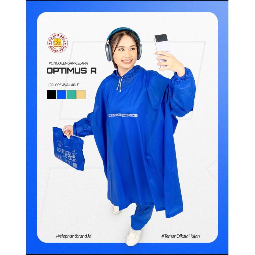 Jas Hujan Optimus / Jas Hujan Ponco Lengan+Celana Optimus / Jas Hujan Merek Gajah Elephant Brand