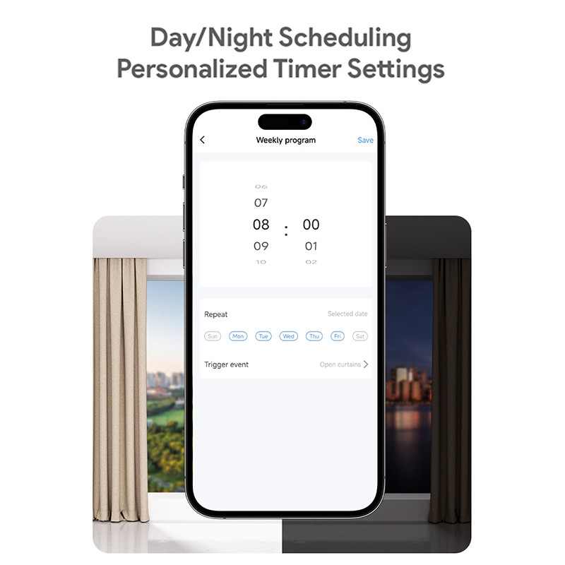 Tuya Robot Curtain Motor with Hooks Bluetooth/Zigbee Smart Curtain Pusher Robot Tuya Rail Curtain