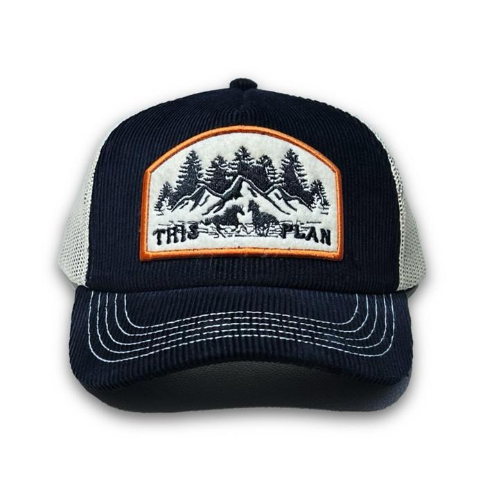 Topi Jaring Corduroy Trucker Hat Black Cream Pinetrees Thisplan
