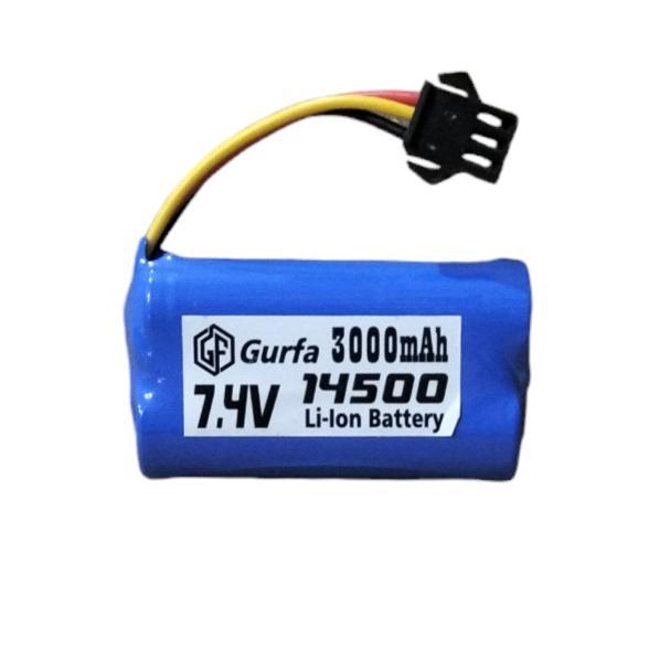 BATERAI RC/ MAINAN ANAK 2X 14500 3000MAH 7,4V KONEKTOR SOKET HITAM 3 P