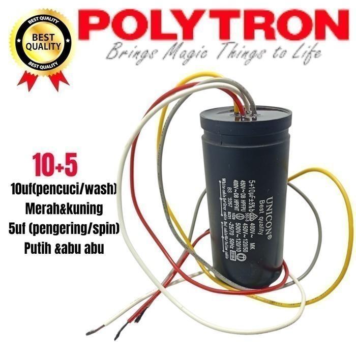 KAPASITOR MESIN CUCI POLYTRON 2 TABUNG PWM6559 MESIN CUCI POLYTRON