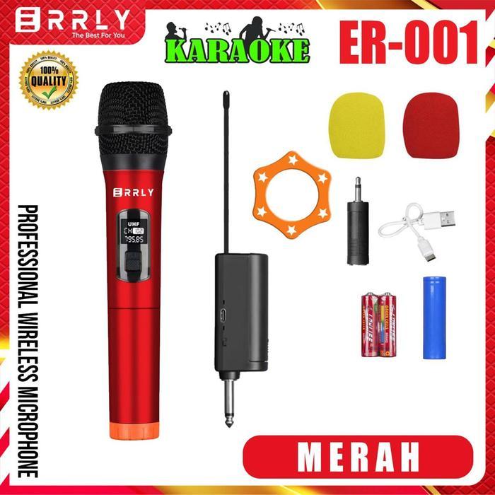 Errly Mic Microphone Karaoke 1Mic Er001 Wireless With Receiver System Set Mic Penagkap Wireless Mic
