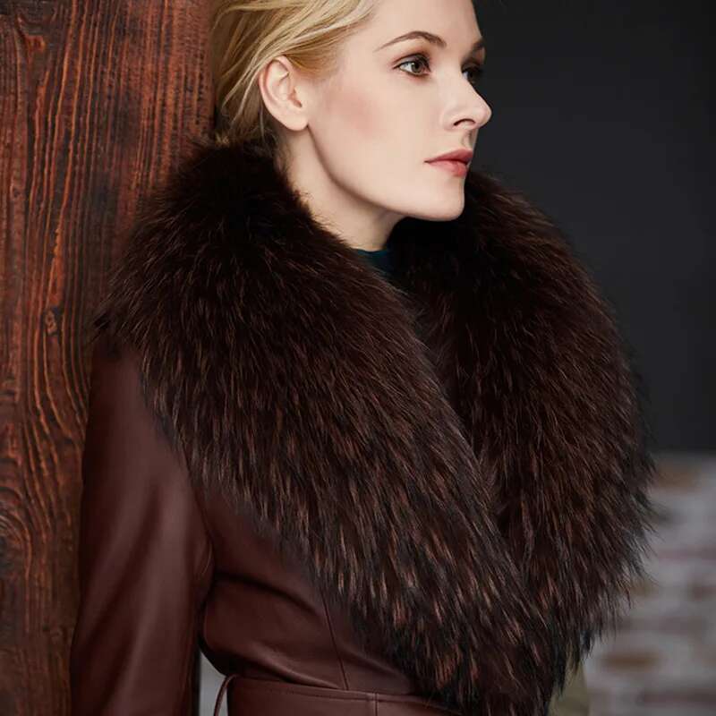 Raccoon Fur Collar Female Winter Fur Collar Coat Jacket Shawl Women Furry Fur Collar Scarves Neck