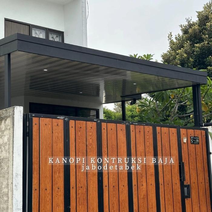 Kanopi plafon alderon rs rangka baja ringan 0,75mm risplang dan talang Besi Minimalis Pvc