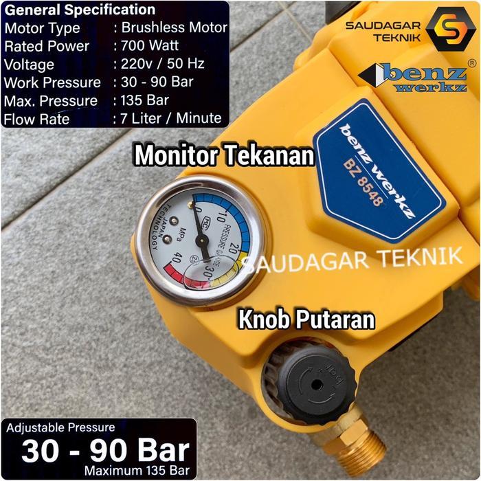 JET CLEANER BENZ BZ-8548 MESIN STEAM CUCI MOBIL MOTOR AC HIGH PRESSURE BENZ WERKZ BZ8548 UPGRADE