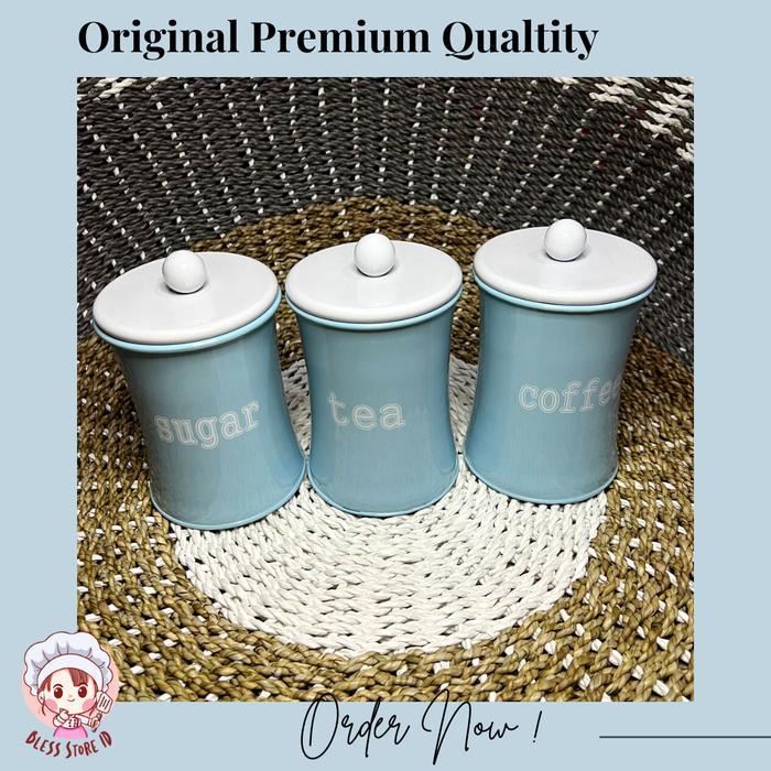 WADAH KOPI GULA TEH SET WADAH GULA SET CANISTER SET TEMPAT KOPI GULA TEH