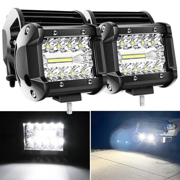 4Pcs Led Pods 4Inch Led Light Bar Fog Lights Offroad Driving 60W