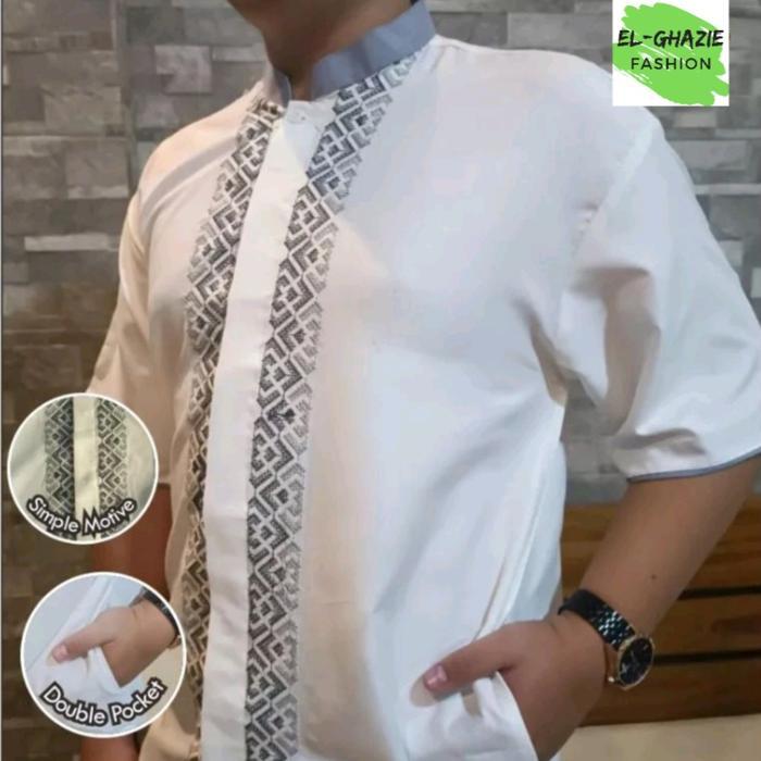 Promo- Baju Koko Abdillah Lengan Pendek Baju Koko Murah Motif Random