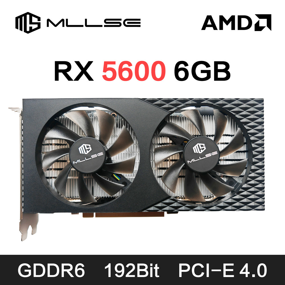 MLLSE New Radeon RX5600 Graphic Card GDDR6 6GB Gaming Computer GPU AMD RX5600 6GB Game Desktop